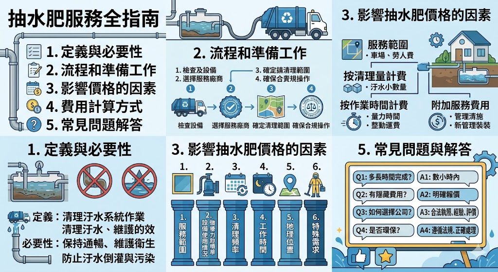 在台南，抽水肥是維護排水系統運作的重要服務。了解抽水肥服務的流程和費用計算，能幫助你選擇適合的抽水肥公司。本文將深入探討影響抽水肥價格的多個因素，並提供實用建議，讓你能夠以合理的價格選擇到專業的抽水肥服務，保障家居與商業場所的衛生環境。