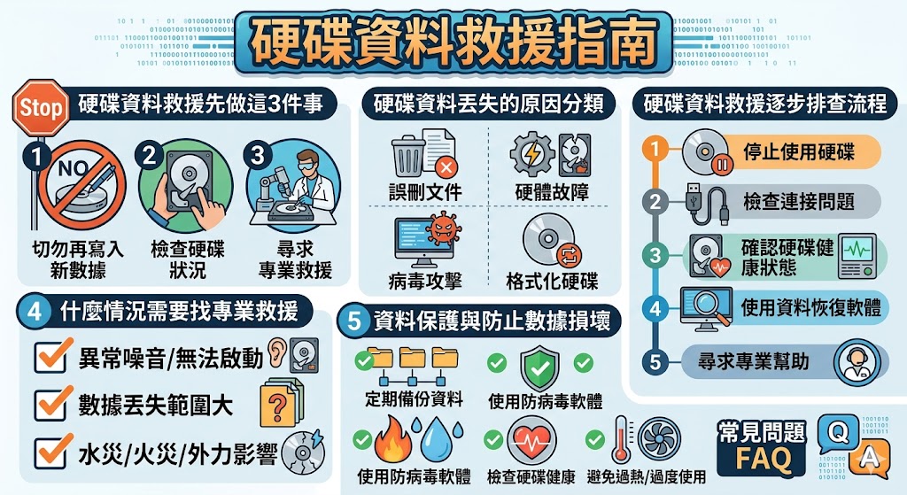 當硬碟資料丟失或硬碟故障時,硬碟資料救援是解決問題的關鍵方法。無論是因為誤刪、格式化、病毒攻擊還是硬體損壞,資料救援能夠有效幫助恢復丟失的重要資料。在面對資料損壞時,選擇專業的硬碟資料救援服務至關重要,避免自行操作以防資料進一步損壞。這篇文章將介紹硬碟資料救援的步驟和注意事項,幫助您在緊急情況下采取正確行動。